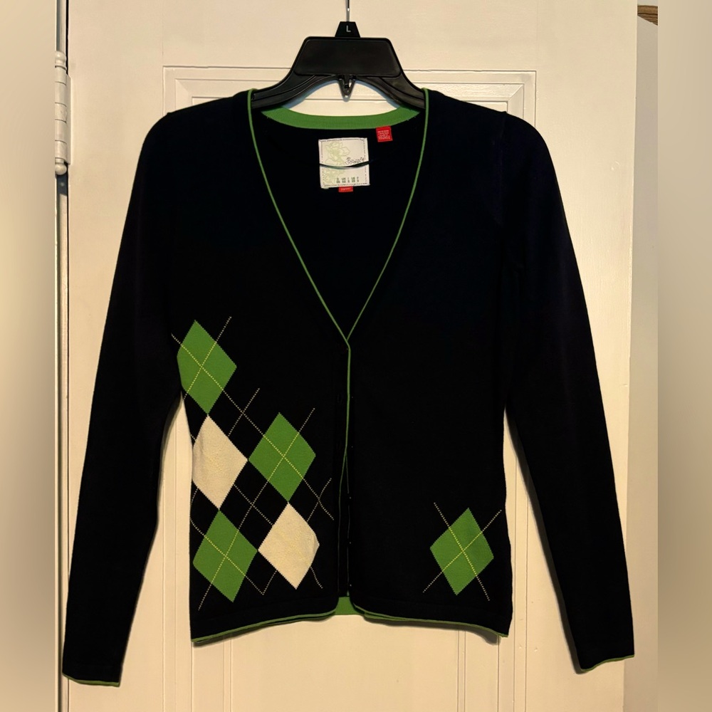 Blue argyle sweater